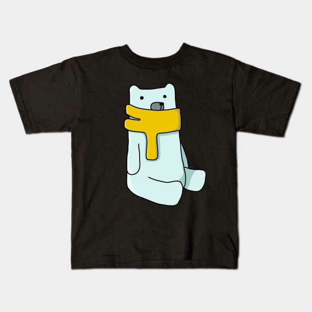 Bear with Scarf doodle Kids T-Shirt by Frogg and Cheese Doodles